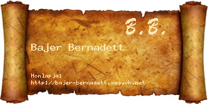 Bajer Bernadett névjegykártya